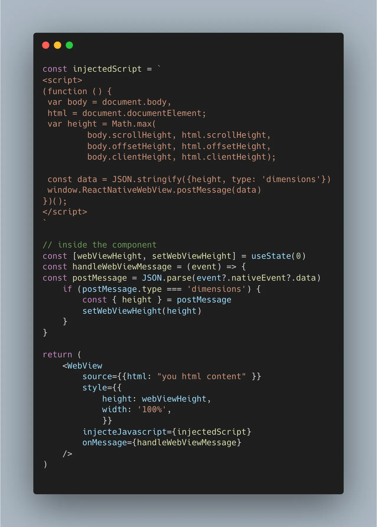 webview height